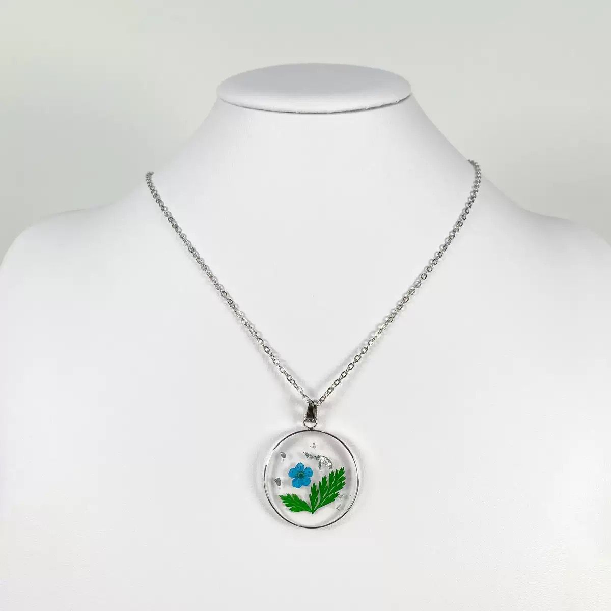 Sky Petal Resin Necklace