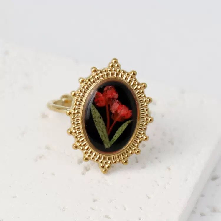 Victorian Ember Bloom Ring