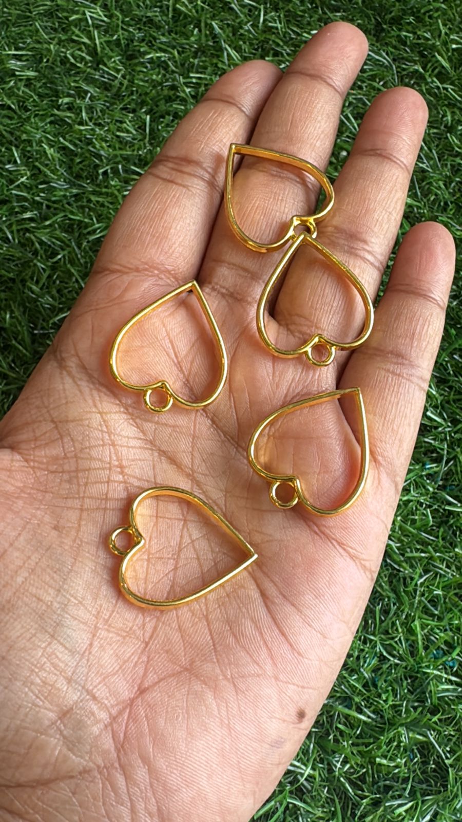 Heart pendant bezel(Pack of 5) Small Gold