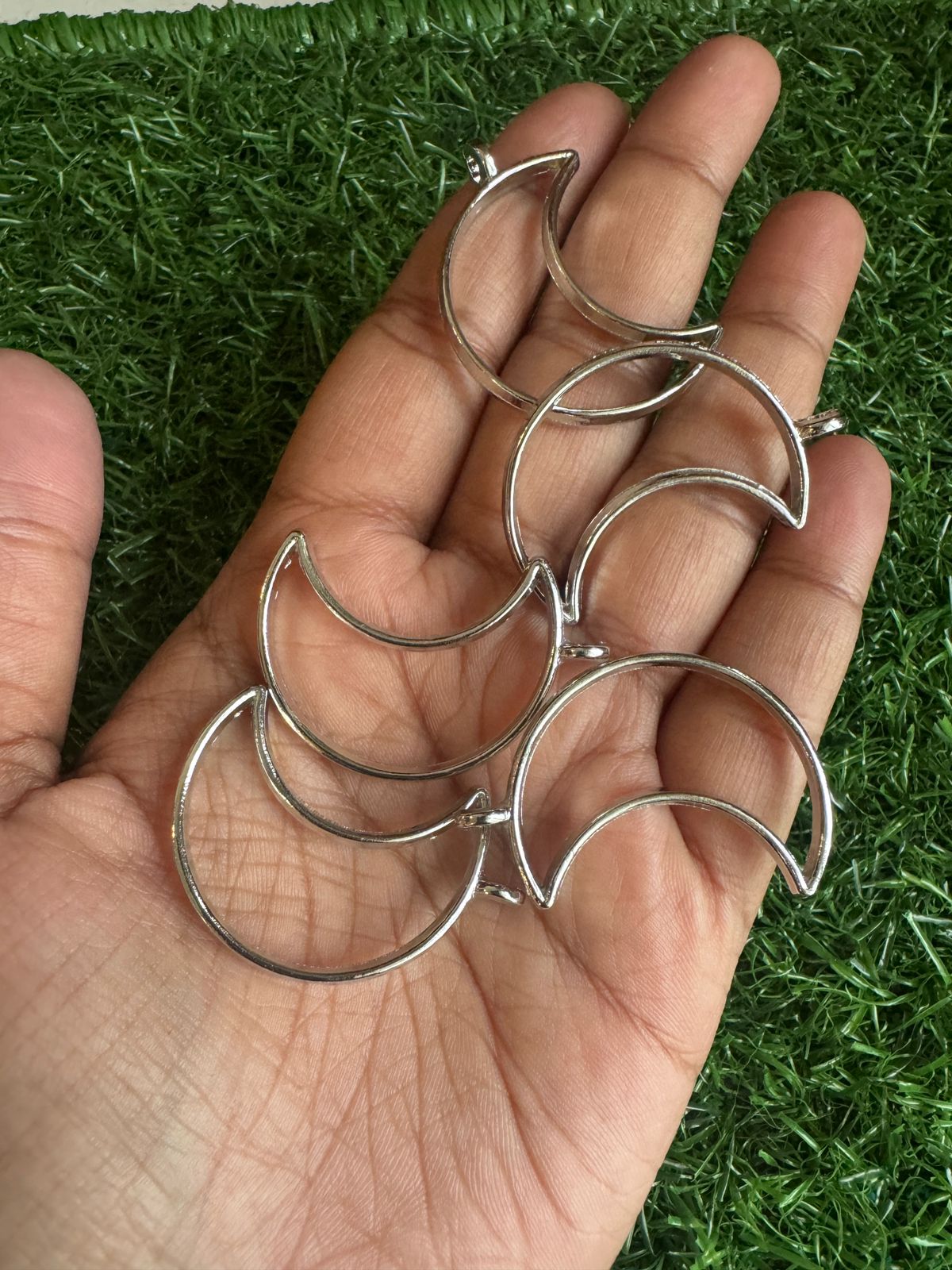 Moon Pendant Bezel Silver (Pack of 5)