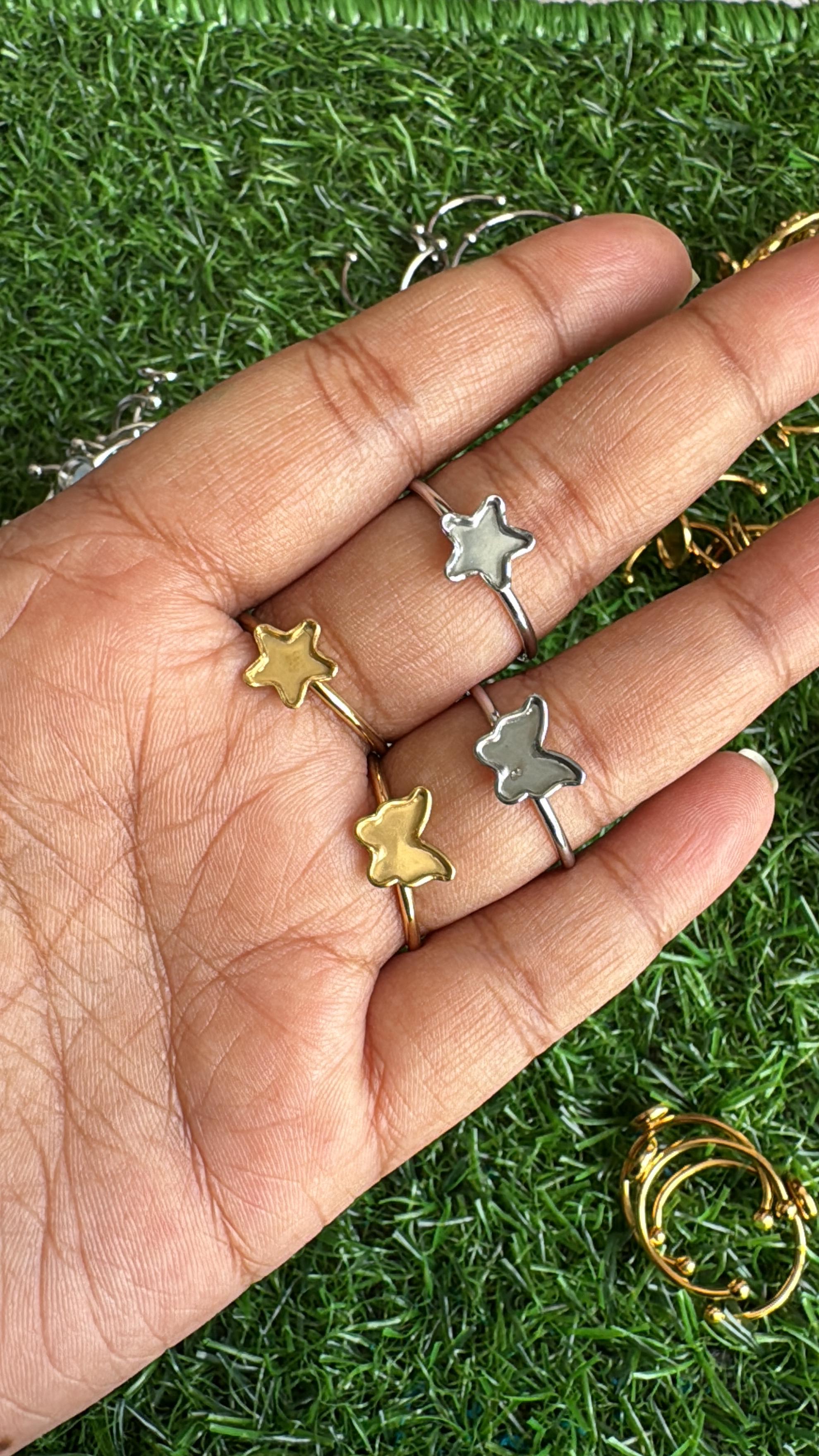 Star and butterfly ring bezel