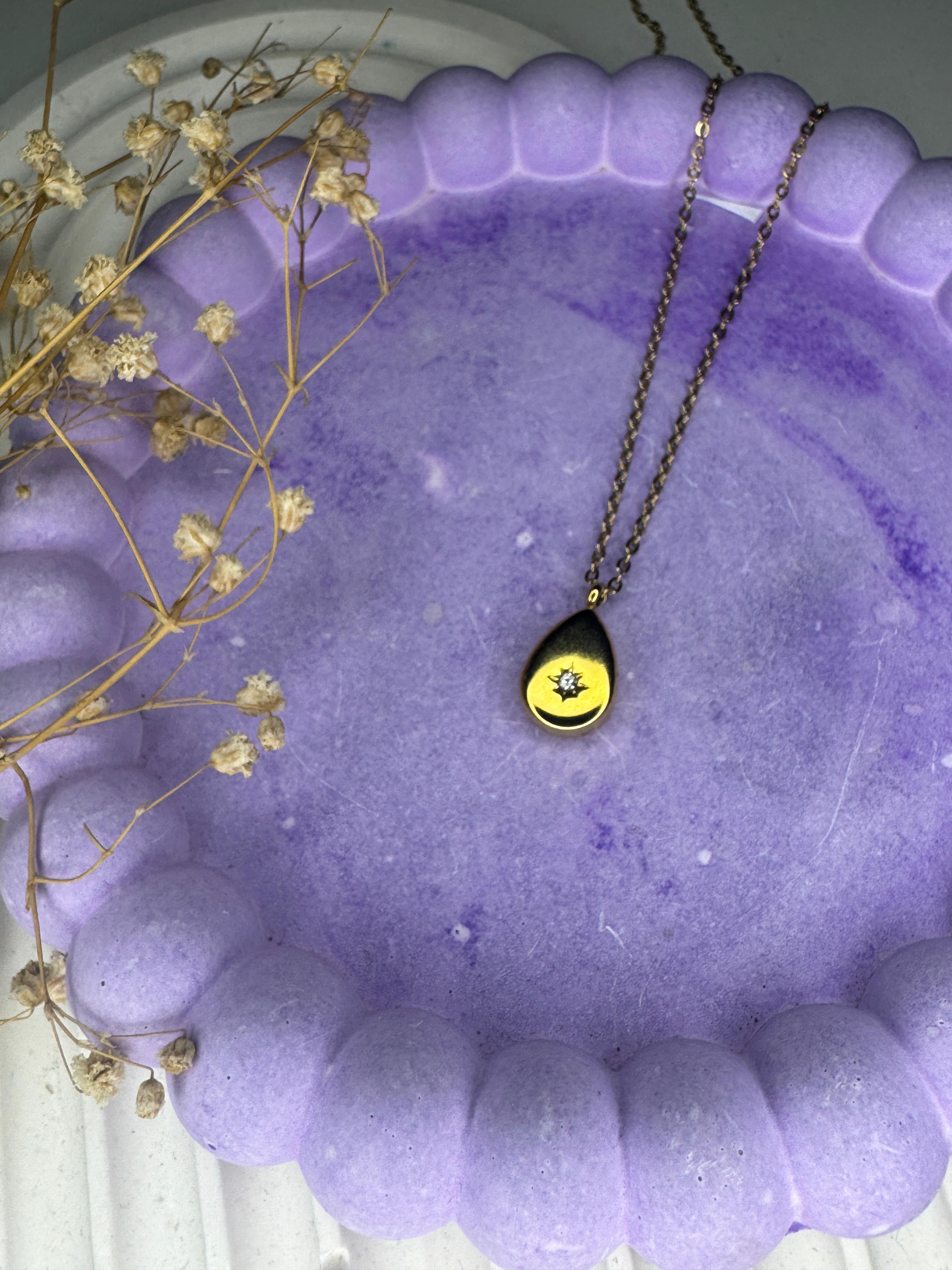 Midnight Teardrop Spark Pendant