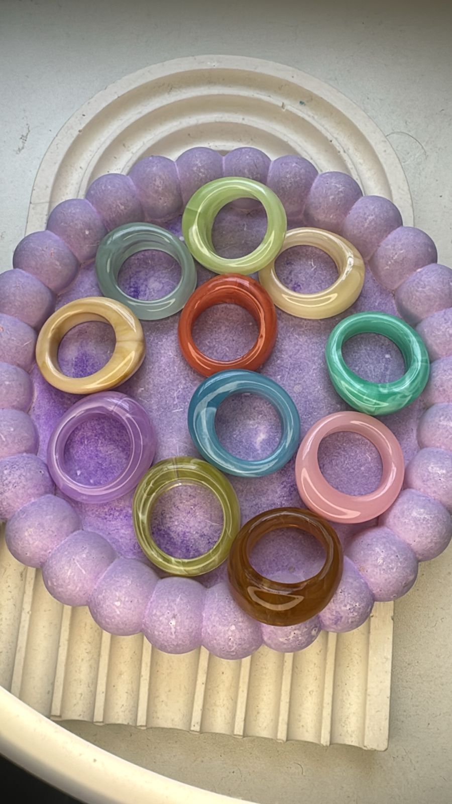 Pastel Aura Ring Set