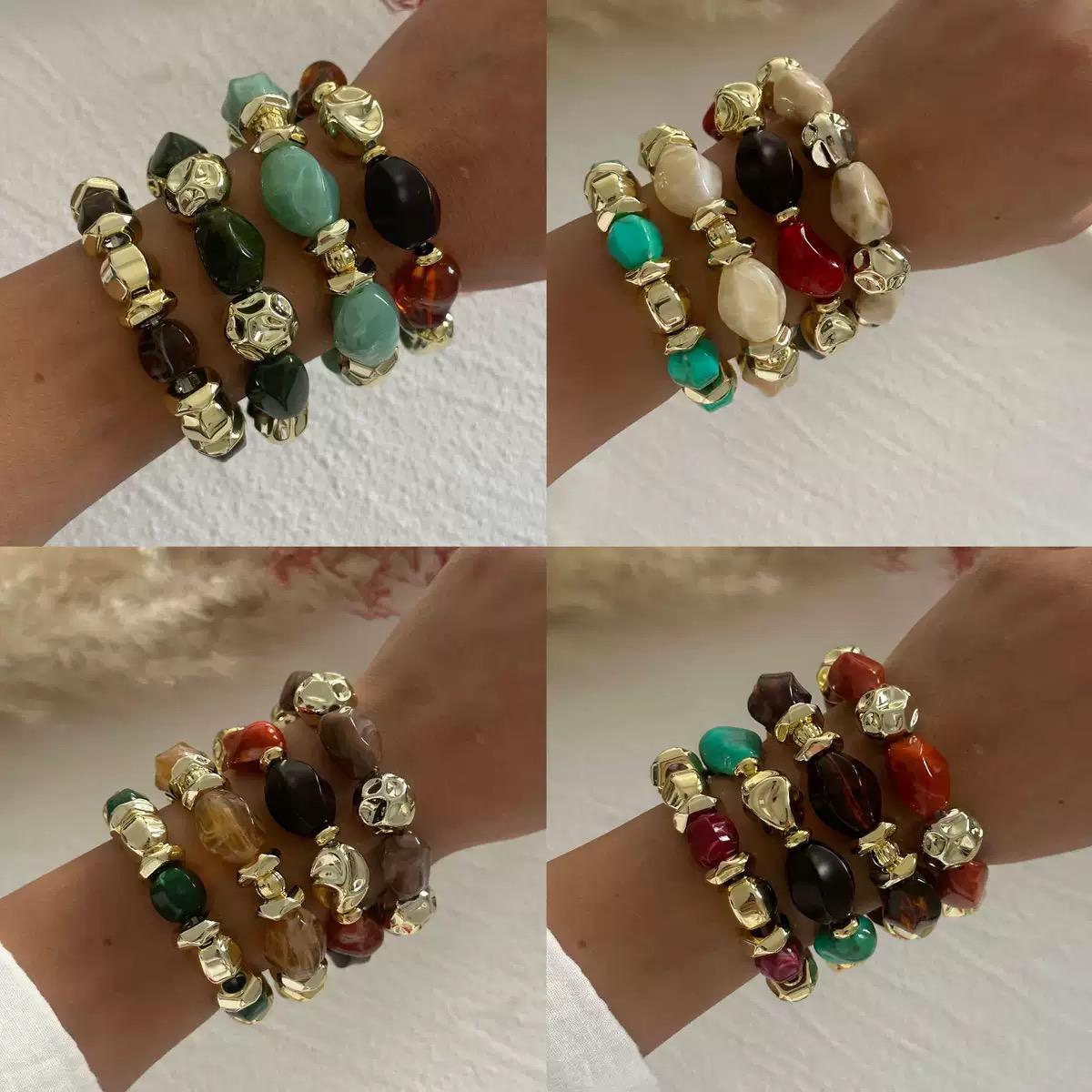 Golden terra resin bangles