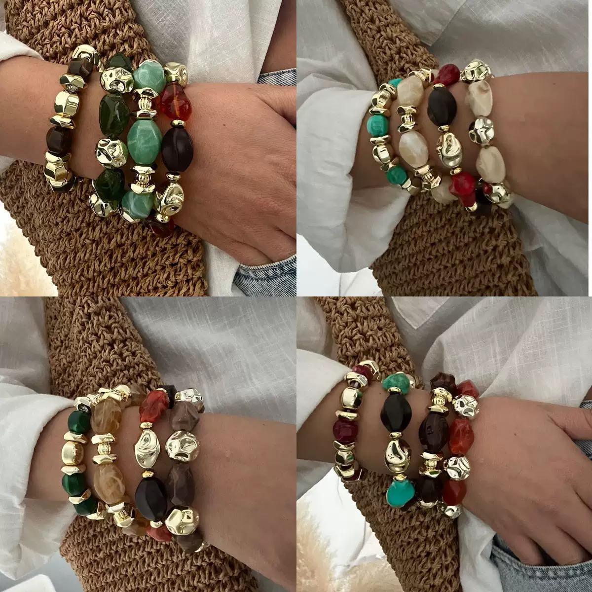 Golden terra resin bangles