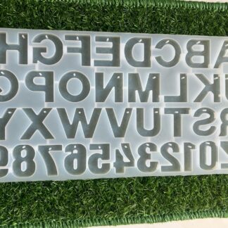Alphabet Keychain Mould with Hole (back pouring)