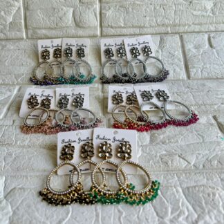 Oval Pearl Beads XL Jhumka