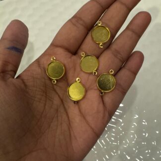 Gold Round Rakhi Bezel (small) - Set of 5pcs