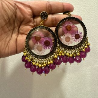 Resin floral jhumkas