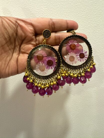 Resin floral jhumkas
