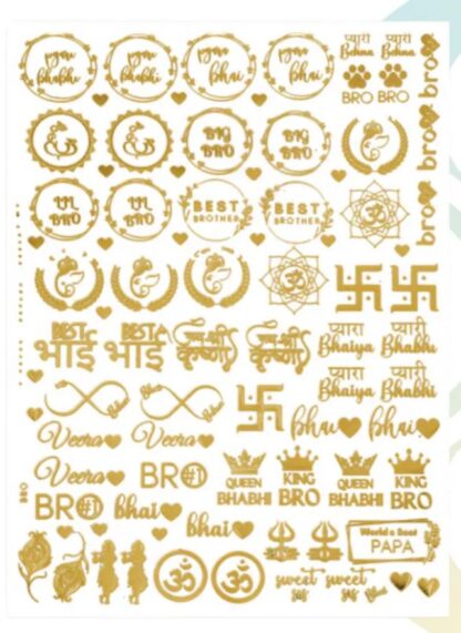 Joy Art Rakhi Metallic Sticker Sheet 9 - A6