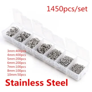 Stainless Steel Jump Ring Box - 1450 Pcs (silver)