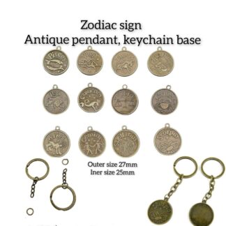 Zodiac sign Antique pendant & keychain base